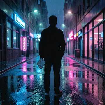 灯下雨夜