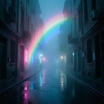 霓虹尽头一个人