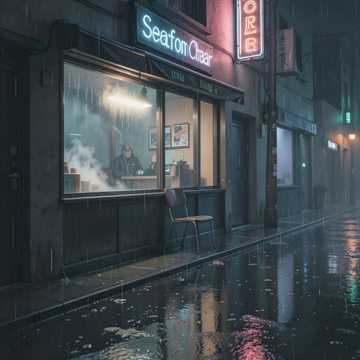 空杯沿的雨痕