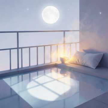 空杯对残月