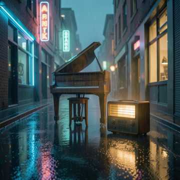 霓虹雨街