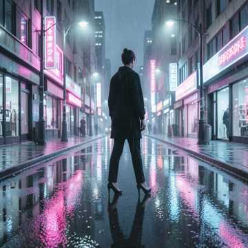 霓虹雨街