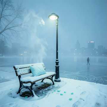 雪中长椅 烟圈退散