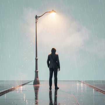 雨碎了街灯