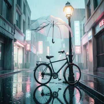 单车后座的下雨天