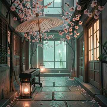 桃花桥上