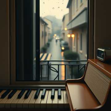 雨痕漫过弦