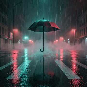 霓虹浸湿双肩