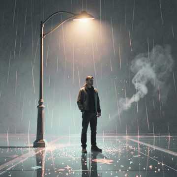 雨碎了街灯