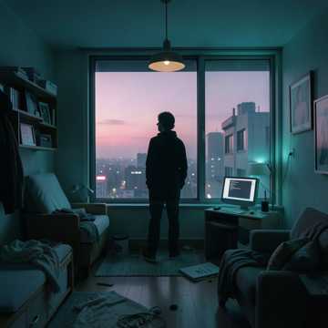 窗上的倒影