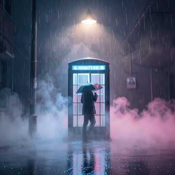 雨碎电话亭