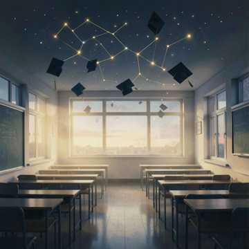 散落的学士帽