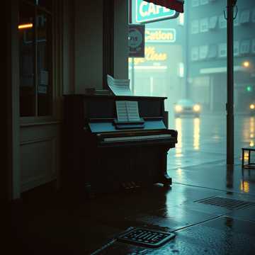 旧钢琴上的雨痕