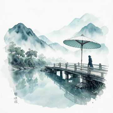 水墨染青衫
