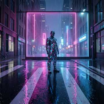 霓虹落单的人