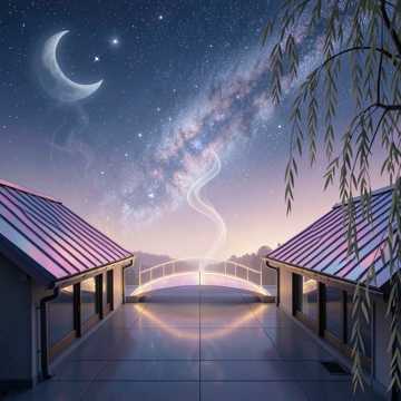 屋檐上的银河