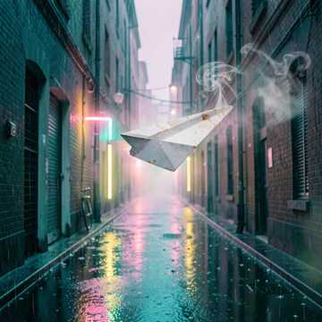 湿掉的纸飞机