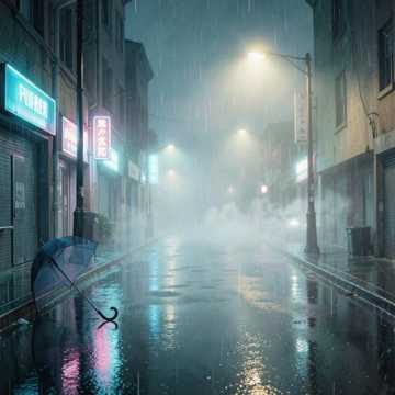 雨碎了街灯