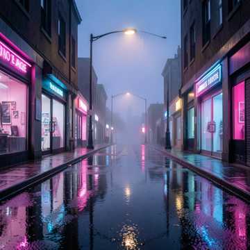霓虹散场的光