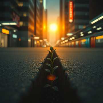 水泥缝里开太阳
