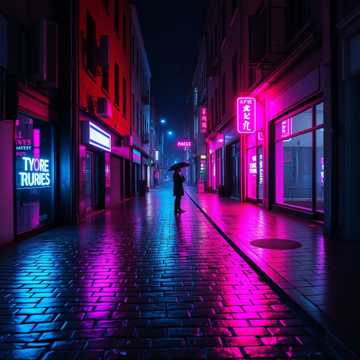 霓虹雨巷