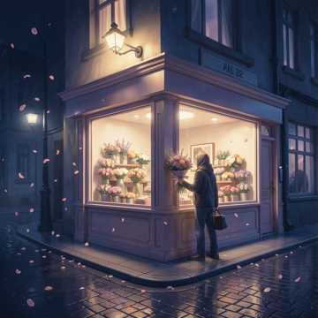 夜归花影
