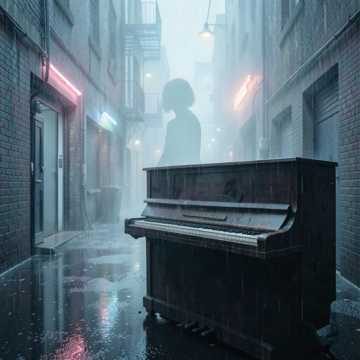 旧钢琴上的雨痕
