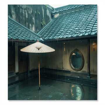 琉璃檐角雨