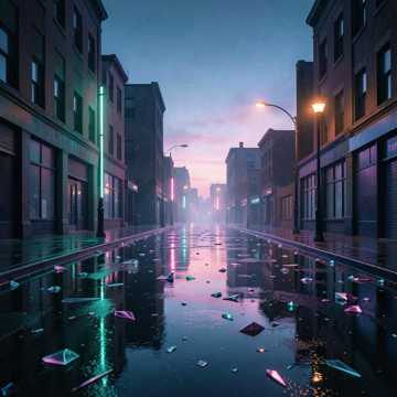 霓虹踩碎的影子