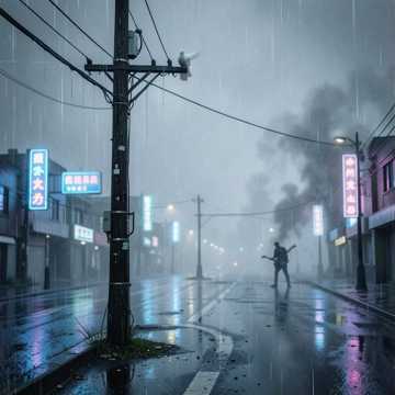 雨夜白鸽
