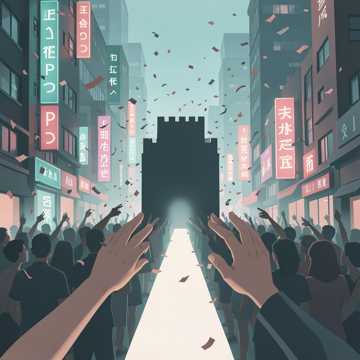 并肩穿过人海