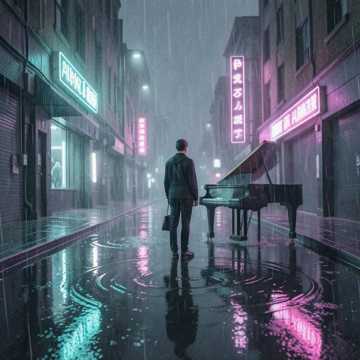 霓虹灯下的雨