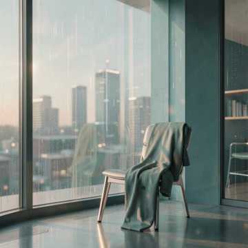 落地窗的雨痕
