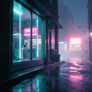 霓虹雨痕
