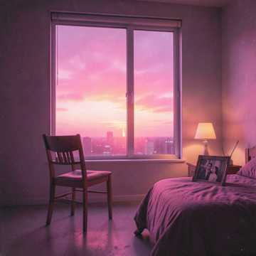 空椅对夕阳