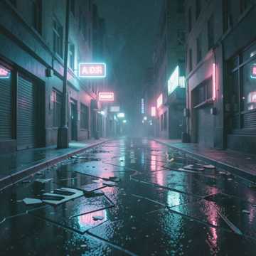霓虹铺的碎影