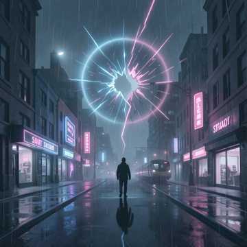 霓虹碎在街角
