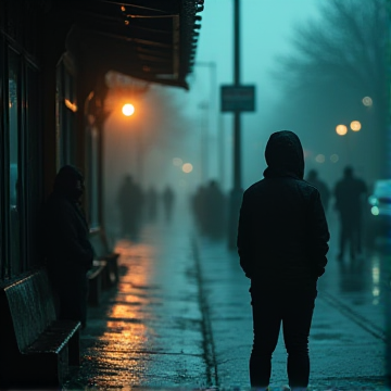 车站的雨水痕