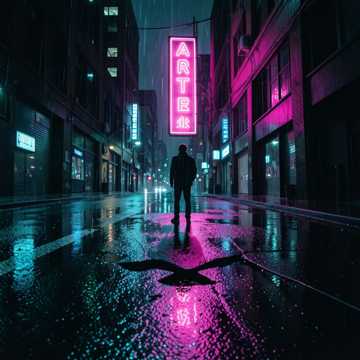 霓虹褶皱的影子