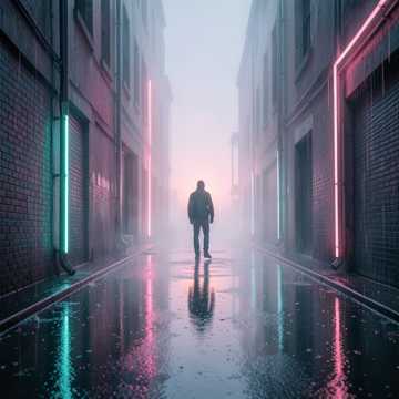霓虹雨巷