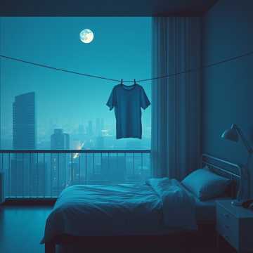 月光爬上晾衣绳
