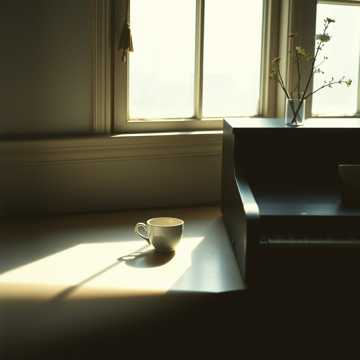 旧钢琴上那杯茶