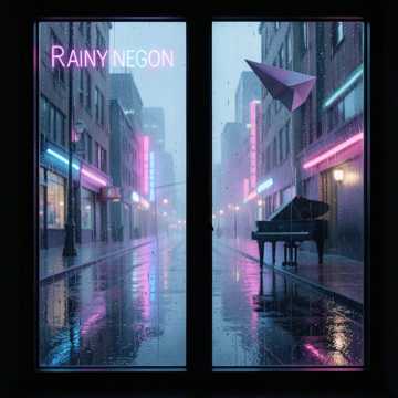 纸飞机停格的雨天