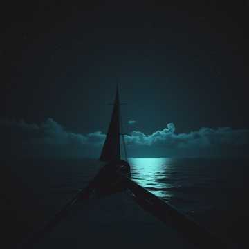 孤舟穿夜海
