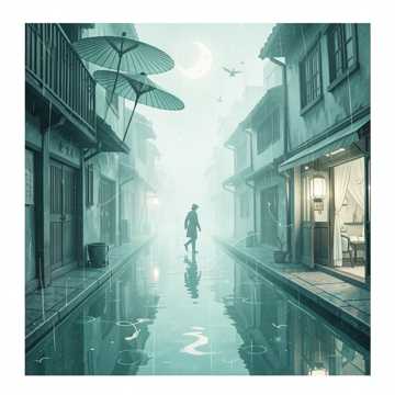 烟雨，油纸伞
