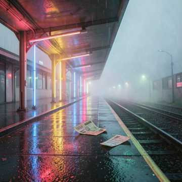 旧站台的霓虹