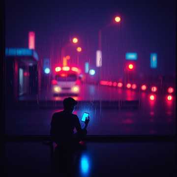 雨声淋湿的街灯