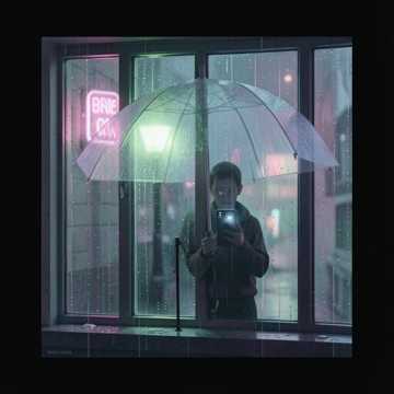 细雨打湿的窗