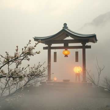 雾散时春山初醒